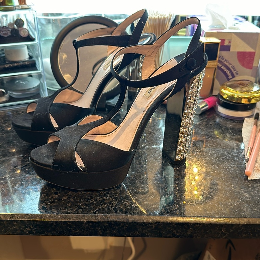 Miu Miu crystal heel 41/10
